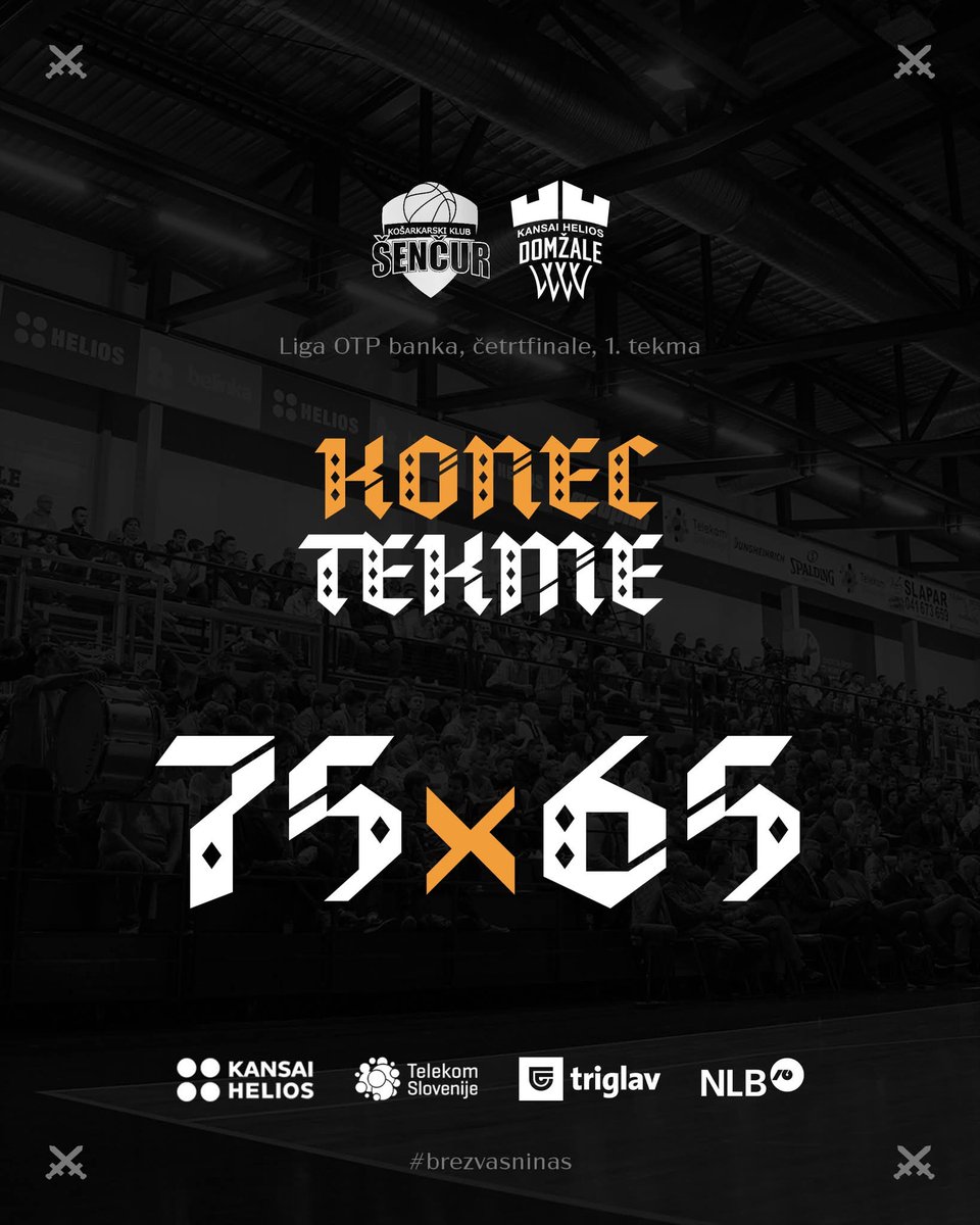 KKDomzale's tweet photo. Velika borba brez Malovčića in Sirca v prvi tekmi 1/4 finala @LigaOTPbanka ni bila dovolj. Nadaljujemo v torek v Domžalah. #brezvasninas https://t.co/f5AsJFyMHt