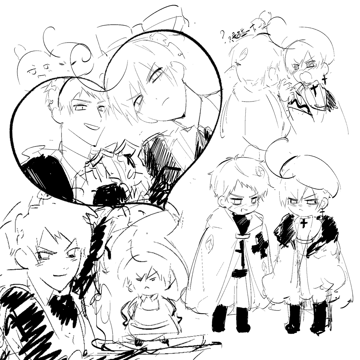 ssy76839257's tweet photo. 普ロマ 
不知道啥时候能画完但是趁着女仆日发一下 https://t.co/KwqKhAPXUO