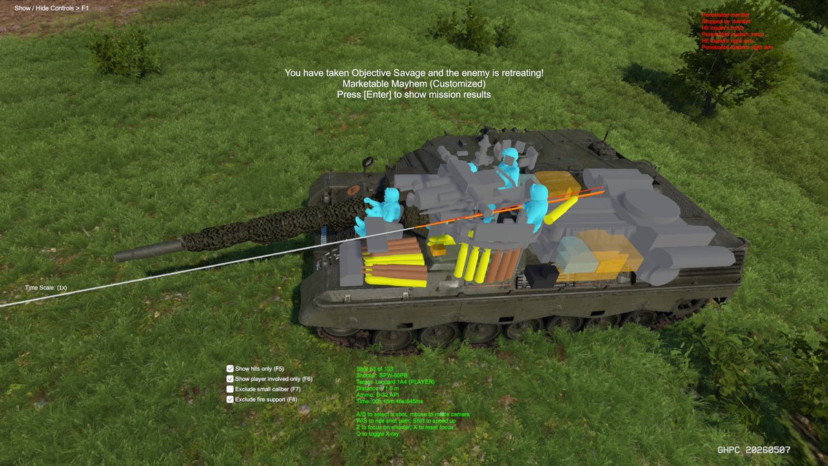 Calamari_da_cat's tweet photo. now i’m no tank expert but idk if that should’ve penetrated. https://t.co/npM2b71iN6