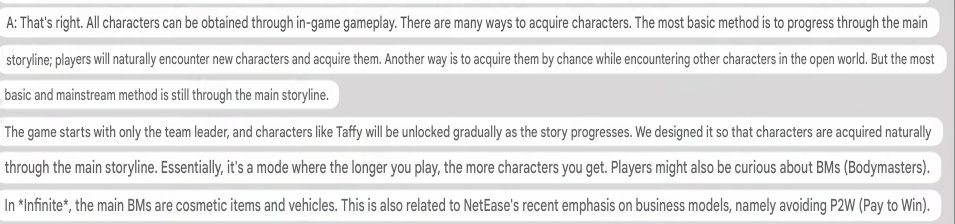 Ananta reportedly won’t use the traditional gacha system for unlocking characters.

Instead, characters can be obtained in two ways: 
• Progressing through the main storyline
• Randomly encountering and recruiting characters in the open world