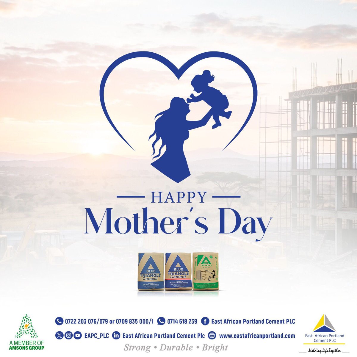 EAPC_PLC's tweet photo. Happy Mother’s Day to all the incredible mothers around the world. Your love, strength, and sacrifices never go unnoticed.

#BlueTriangleCement #StrongDurableBright https://t.co/h8aZw0o83T
