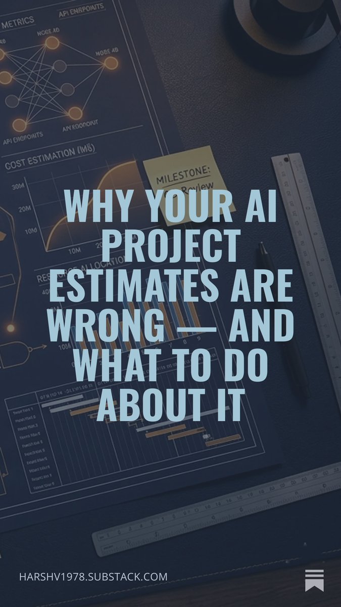 harshv2001's tweet photo. Why Your AI Project Estimates Are Wrong — And What To Do About It 
https://t.co/jUsL6XKTRI https://t.co/9NkOcLWjNo
