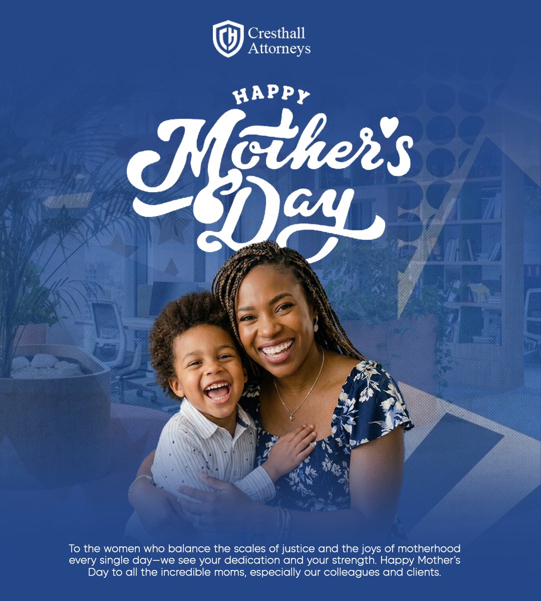 cresthall's tweet photo. Celebrating the strength, grace, and dedication of all mothers today. Happy Mother’s Day from all of us at Cresthall Attorneys! https://t.co/Dp8B2F7Nwq