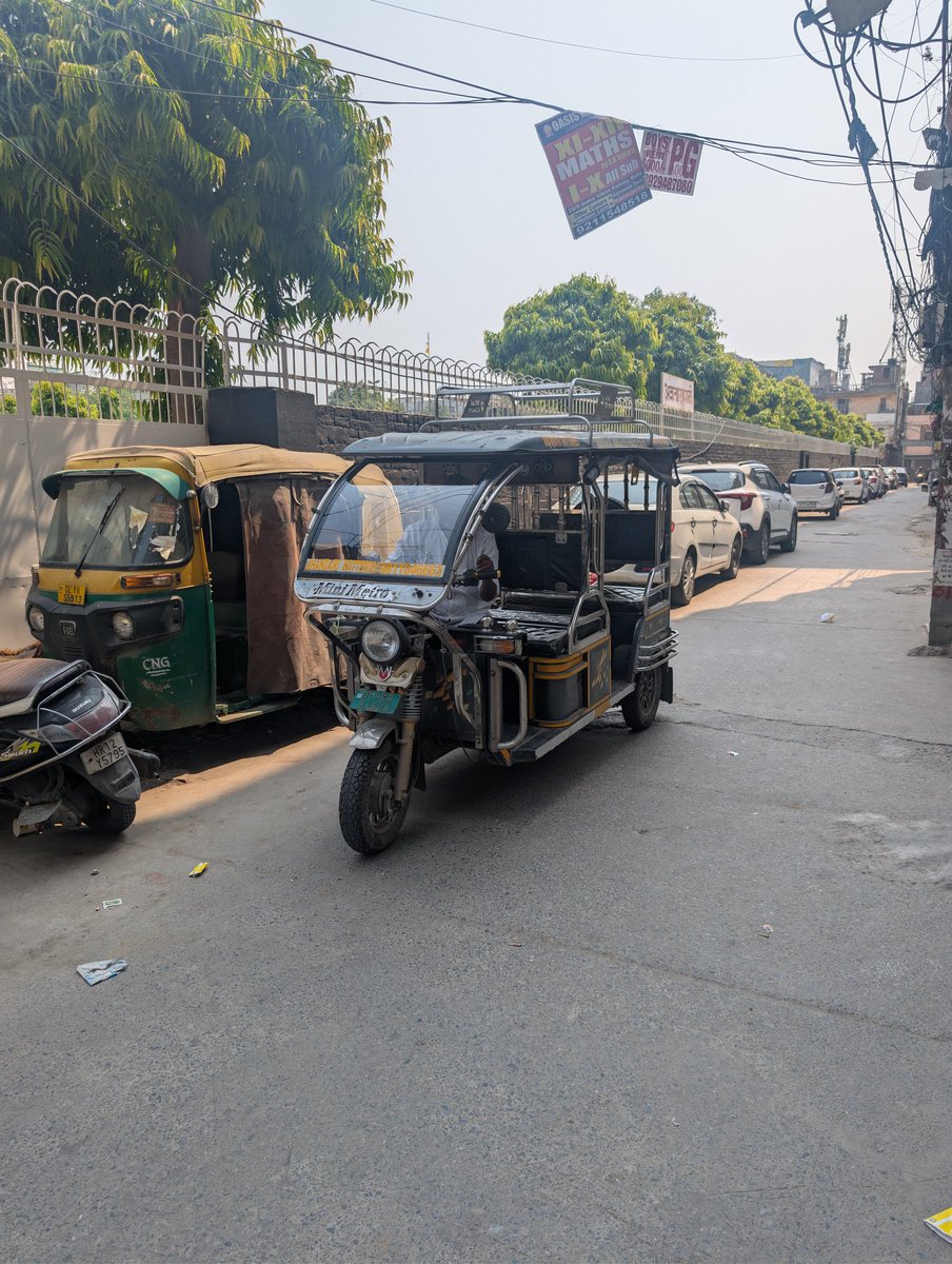 nitpawar's tweet photo. @dtptraffic @TransportDelhi @nitin_gadkari The illegally run e rickshaw rackets have to be curtailed or controlled in Delhi. They are now encroaching the small lanes of congested residential colonies. This is from road number 29, Indira Vikas colony. https://t.co/qLEfLsXKSa