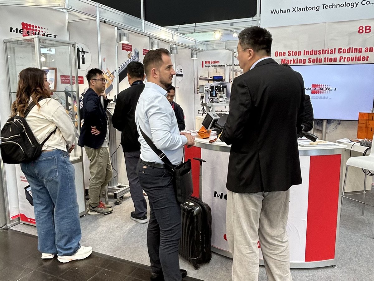 Inkjet_printer_'s tweet photo. Day 4 at Interpack 2026: The Energy is Incredible! 🚀
What an amazing first three days! We are thrilled by the overwhelming response at the Meenjet booth. Our team has been busy connecting with industry leaders and sharing how our latest coding and marking solutions can transform production lines.

The crowd has been non-stop, but we always have time for a deep dive into your specific needs. If you haven’t stopped by yet, you’re missing out on the live action!
📍 Find us at: [8B F11]
📅 Duration: May 7 - May 13

Come see why Meenjet is the talk of the hall. Let’s discuss your next industrial marking project!

#Interpack2026 #Meenjet #IndustrialCoding #MarkingSolutions #PackagingIndustry #GermanyEvents