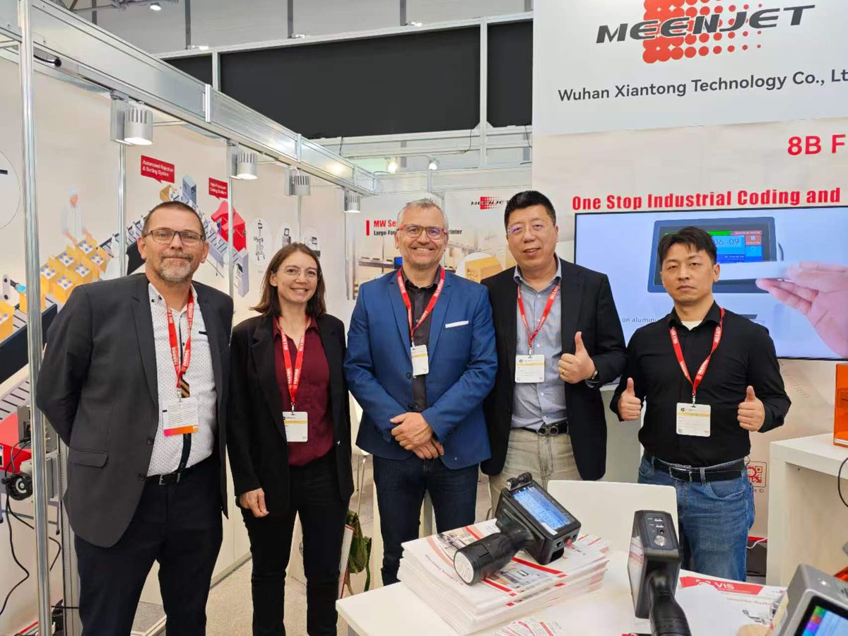 Inkjet_printer_'s tweet photo. Day 4 at Interpack 2026: The Energy is Incredible! 🚀
What an amazing first three days! We are thrilled by the overwhelming response at the Meenjet booth. Our team has been busy connecting with industry leaders and sharing how our latest coding and marking solutions can transform production lines.

The crowd has been non-stop, but we always have time for a deep dive into your specific needs. If you haven’t stopped by yet, you’re missing out on the live action!
📍 Find us at: [8B F11]
📅 Duration: May 7 - May 13

Come see why Meenjet is the talk of the hall. Let’s discuss your next industrial marking project!

#Interpack2026 #Meenjet #IndustrialCoding #MarkingSolutions #PackagingIndustry #GermanyEvents