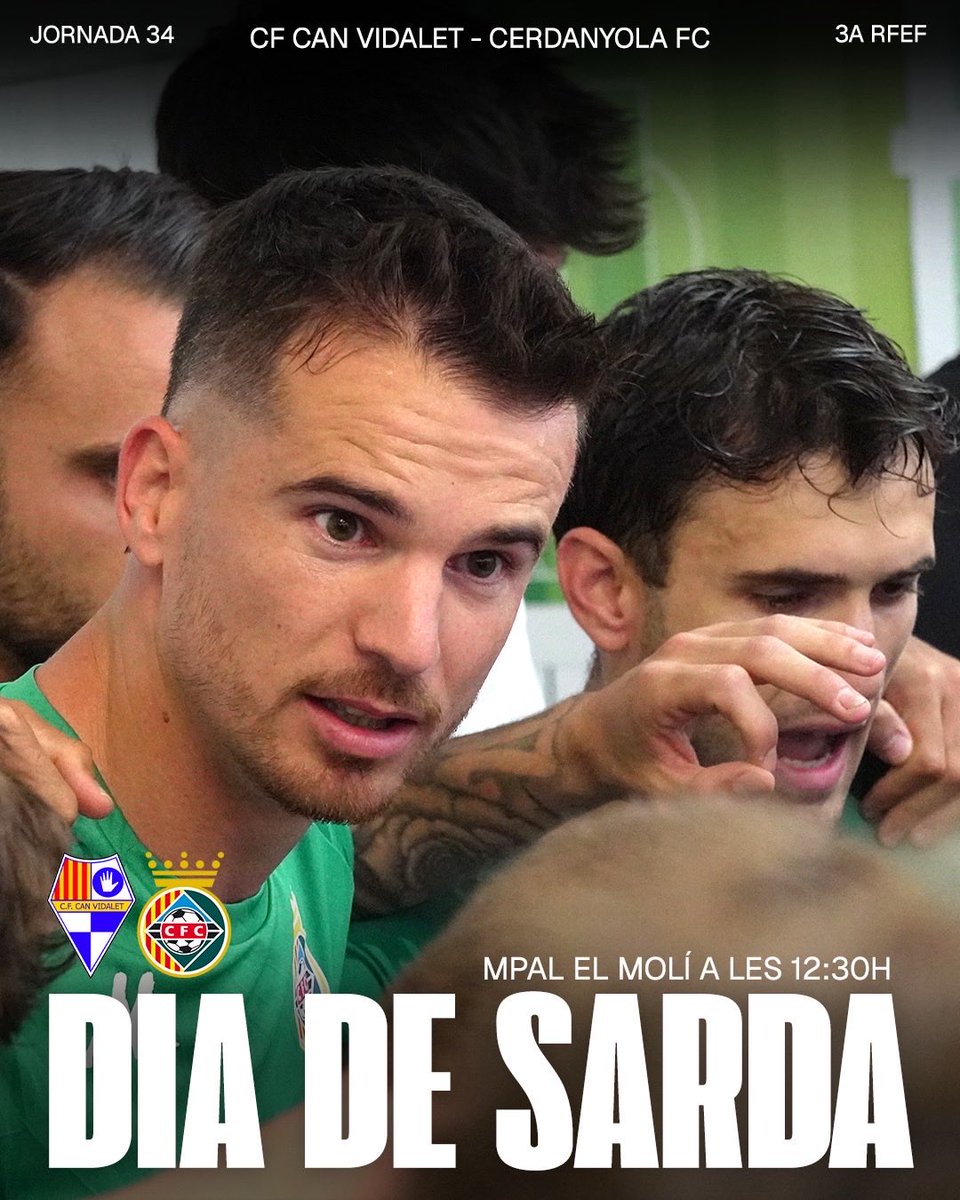 CERDANYOLAFC's tweet photo. 𝑫𝑰𝑨 𝑫𝑬 𝑺𝑨𝑹𝑫𝑨

💚Tots junts, fins al final! Avui serà un dia màgic!

#CerdanyolaFc #Futbol #tercerafederación https://t.co/amn9NWEqwB