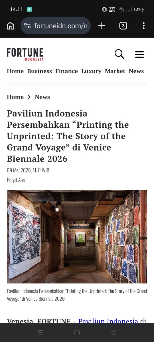 cules18999's tweet photo. bangga lihat indonesia kembali tampil di ajang seni dunia. indonesia bawa imajinasi pelayaran nusantara ke venice biennale lewat karya kolaboratif yang mengangkat perjalanan dan identitas budaya nusantara. #IndonesiaDiVeniceBiennale https://t.co/ZFEYnoGtsm