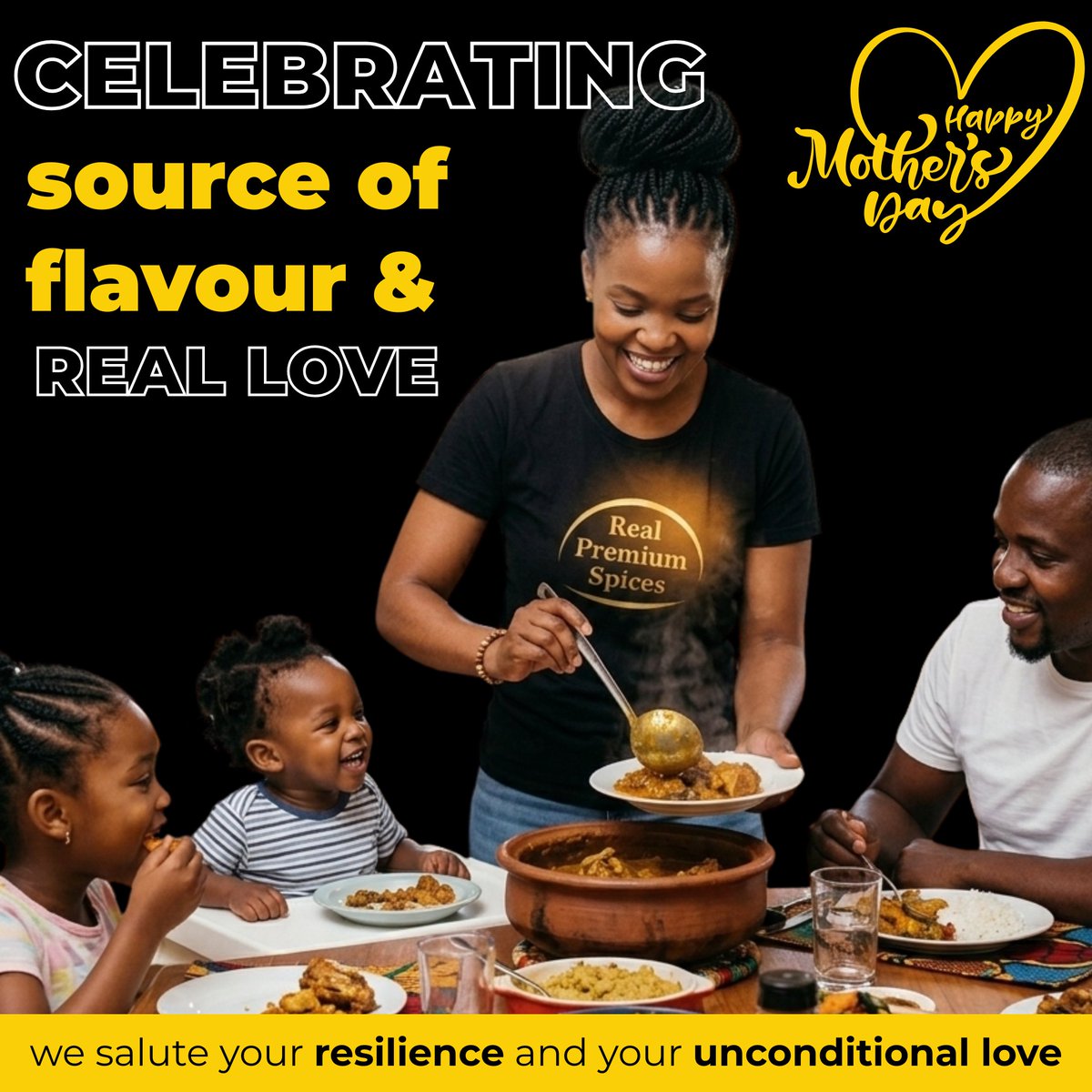rps_global's tweet photo. From the Sunday stews in #Harare to the afternoon braais in #Johannesburg, mothers are the authentic "secret ingredient" in every home. Thank you for the "extra effort" you put into every plate &amp; every person you nurture. Happy #Mothers'Day #RealPremiumSpices #RealPremiumSauces https://t.co/GxbROFFZZl