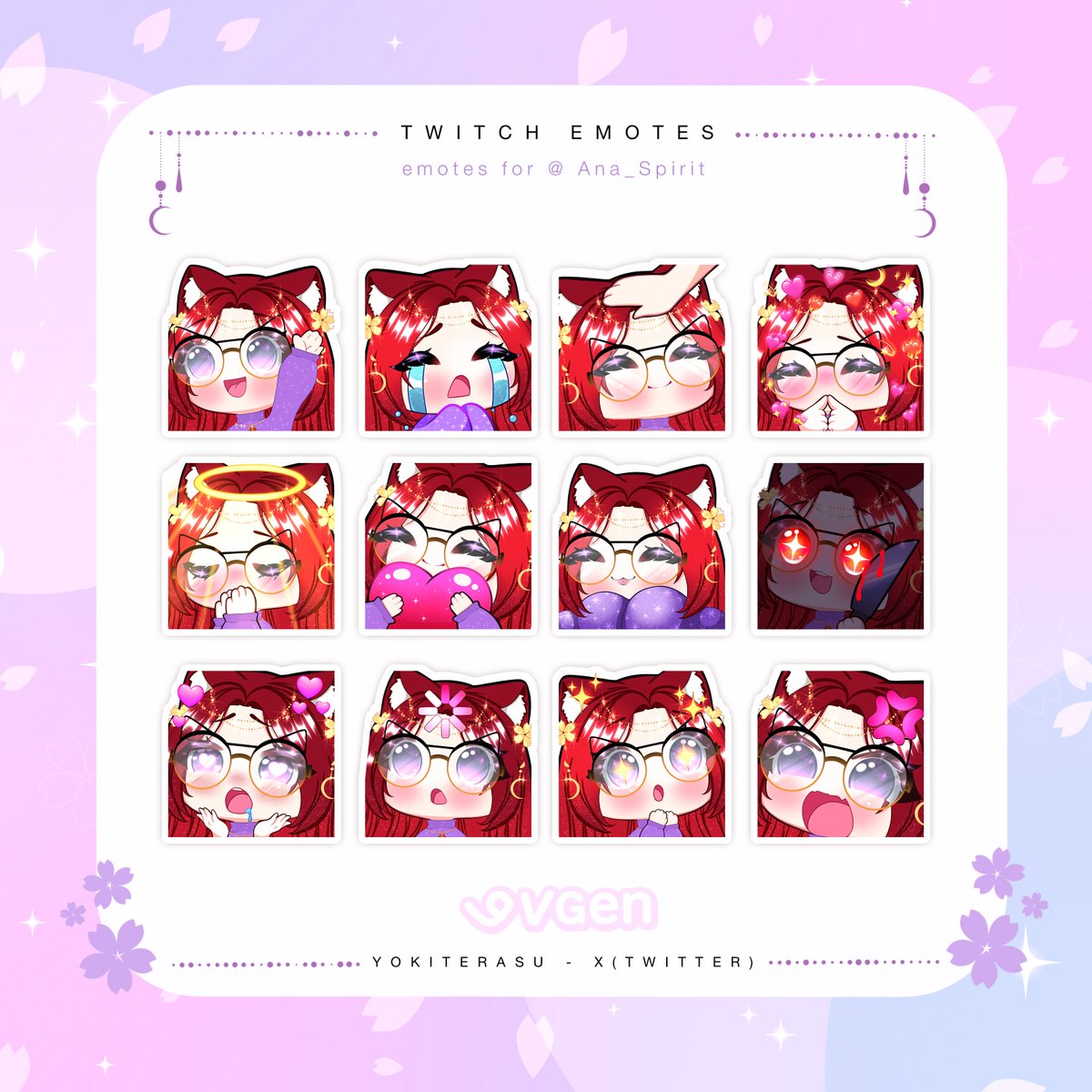 yoki_emote's tweet photo. Emote pack for Ana_Spirit's Twitch channel 💜
#emoteartist #emotes #vtuberart #commissionsopen https://t.co/cc6ABsIHdL