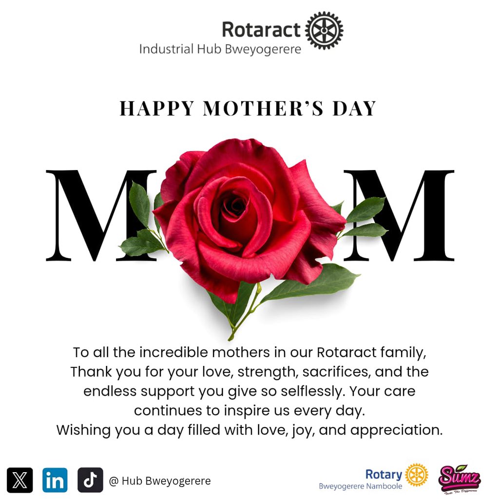 HubBweyogerere's tweet photo. Happy Mother’s Day to all the amazing mothers. 💐

Today we celebrate your strength, kindness, wisdom and the love you pour into your families &amp; communities every single day. Thank you for being such wonderful role models and for balancing motherhood with service love.
#Hubbers https://t.co/HdFqGu1X3n