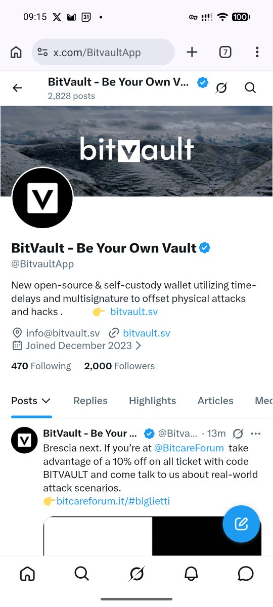 BitVault - Be Your Own Vault tweet media