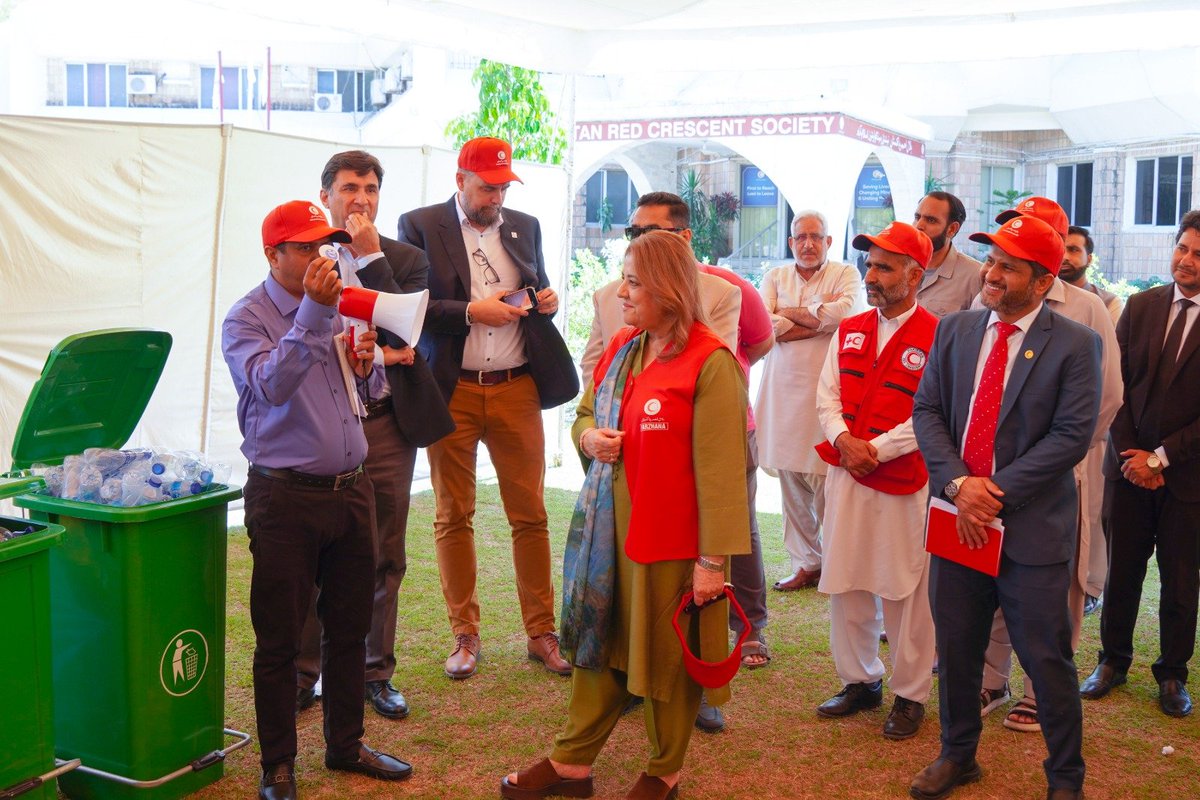 PRC_official's tweet photo. As part of RCRC Week 2026, PRCS organized a unique Green Market promoting reuse, recycling, and sustainable living. Chairperson Mrs. Farzhana Naek and visitors appreciated the innovative initiative encouraging eco-friendly practices for a greener future
#ClimateAction #RCRCweek https://t.co/IlYz8yvSiB