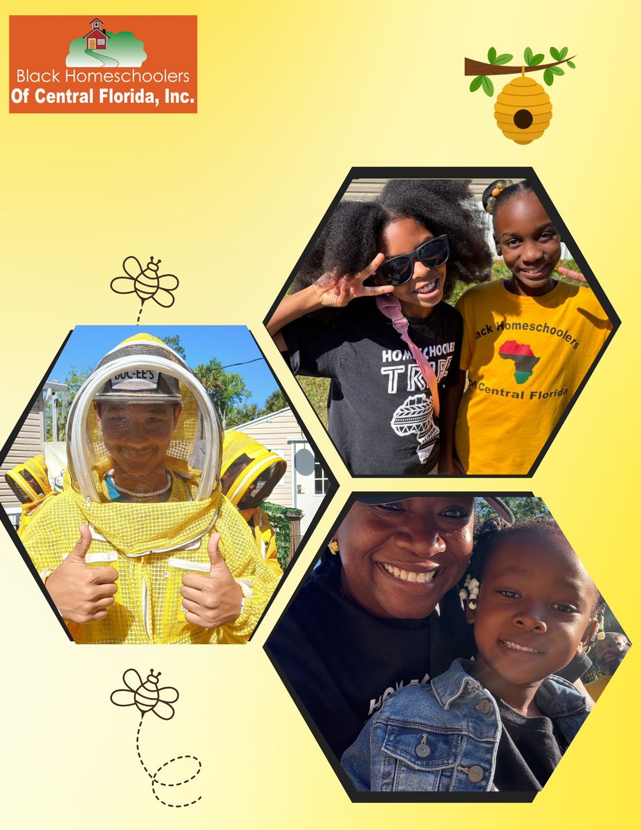 BHCFLStrong's tweet photo. Black Homeschoolers of Central Florida, Inc. students had an amazing opportunity to visit a local bee farm and learn firsthand about the important role bees play in our ecosystem! 🐝🌻 https://t.co/OAo8000RLm