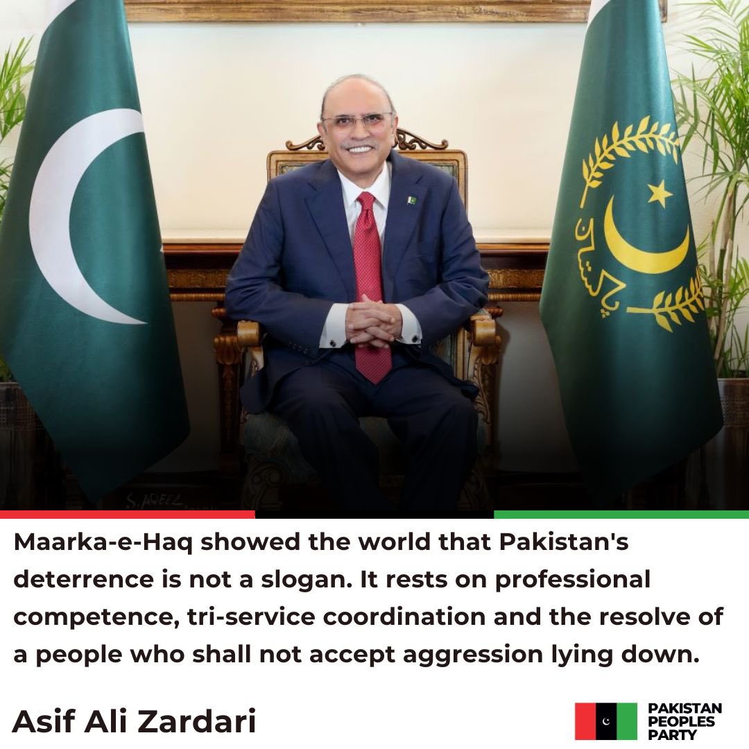President <a href="/AAliZardari/">AsifAliZardari</a>'s message on the first anniversary of Maarka-e-Haq.

 #Bunyan_Um_Marsoos

Read More: ppp.org.pk/pr/36412/
