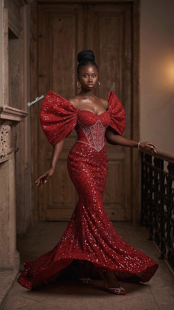 AIAlchemistLab's tweet photo. A gown made for the spotlight, inspired by culture and crafted for the AMVCA throne. 👑🔥 #AMVCA #AfricanFashion #RedCarpetMagic https://t.co/qhDDBNLrUb