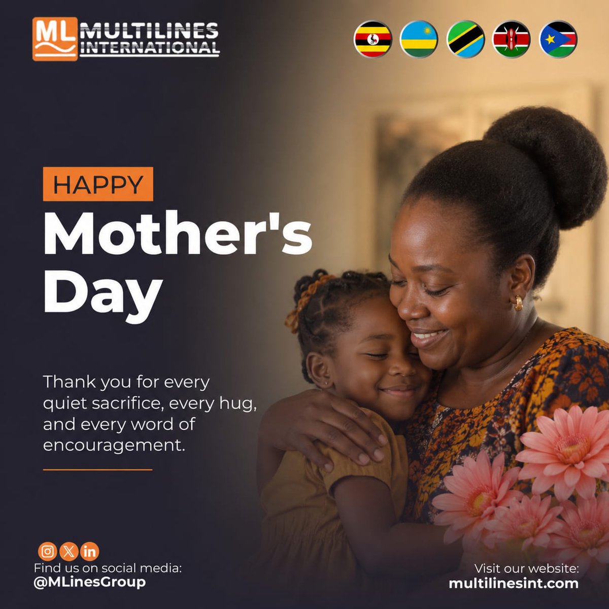 MLinesGroup's tweet photo. A mother’s love never misses a destination, it always finds its way to our hearts.

HAPPY MOTHER'S DAY 🧡

#Multilines #Mothers #MothersDay2026 https://t.co/sjizSFjJIm