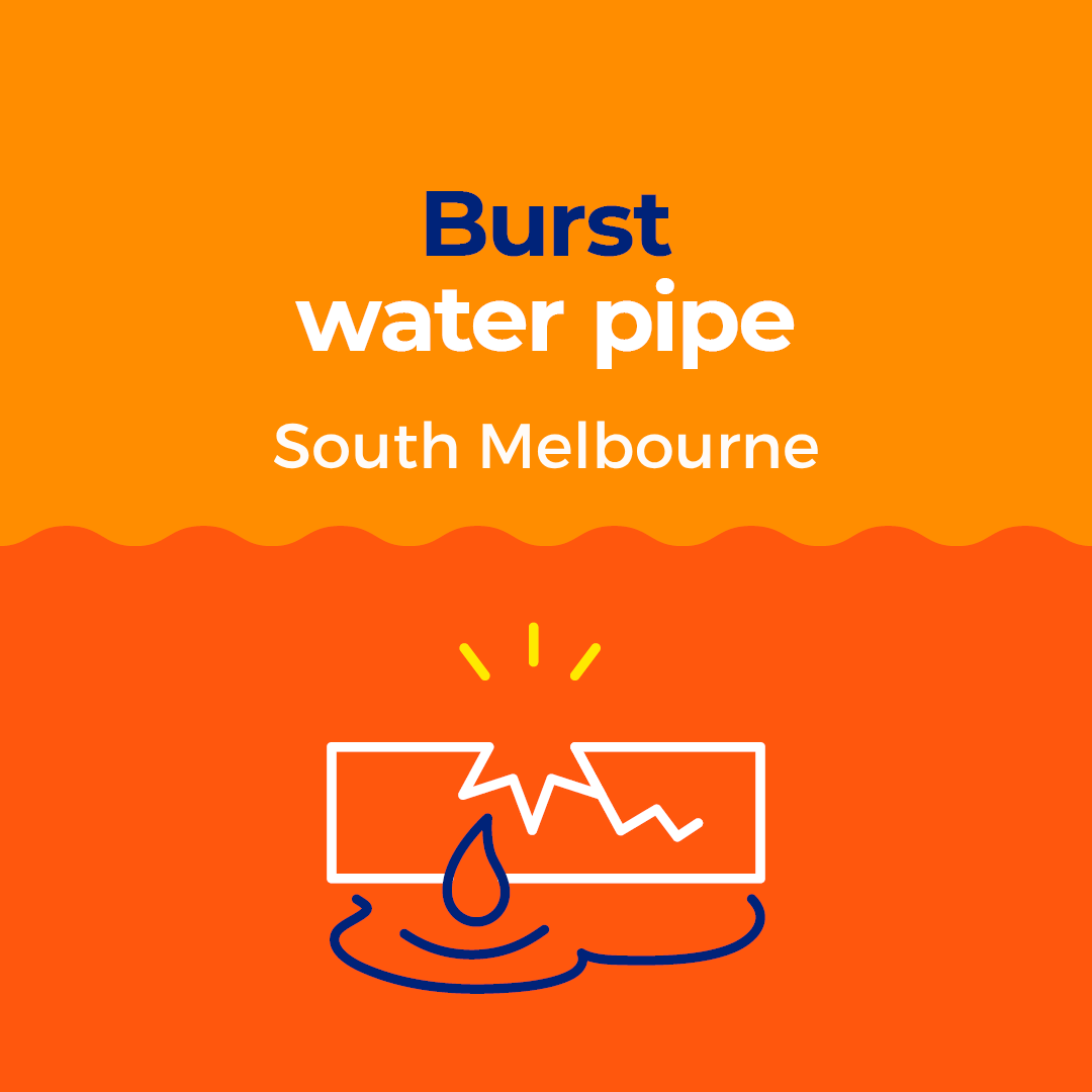 southeastwater's tweet photo. A pipe has burst on Gladstone St near Montague St in South Melbourne, so we’ve got crews on site to fix it.

🚗If you’re travelling in the area, you might find there’s delays. We're sorry for the inconvenience. @VicTraffic https://t.co/2OUXJt8Ydu