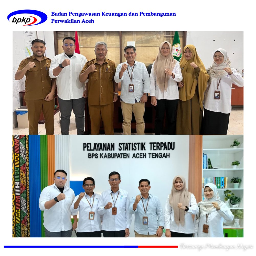 bpkp_aceh's tweet photo. Hai Sobwas Mandum!

Koordinator Pengawasan Bidang Instansi Pemerintah Pusat (IPP) Perwakilan BPKP Aceh, Yuspiardi, turun langsung memimpin tim dalam meninjau proses integrasi dan validasi data penerima bantuan di Kabupaten Aceh Tengah. Evaluasi ini fokus pada sinkronisasi data daerah dengan pusat agar tidak terjadi tumpang tindih maupun salah sasaran dalam distribusi bantuan sosial.
"Keakuratan data adalah kunci utama efektivitas program pemerintah. Kami hadir untuk memastikan sistem tata kelola data di Aceh Tengah berjalan transparan, akuntabel, dan terus diperbarui secara berkala," ujar Yuspiardi dalam kunjungannya.

Langkah BPKP Aceh dalam mengevaluasi tata kelola data di Aceh Tengah ini merupakan langkah krusial. Masalah klasik dalam penyaluran bantuan sosial seringkali bukan pada kurangnya dana, melainkan pada "error of inclusion" (orang mampu menerima bantuan) dan "error of exclusion" (orang miskin terlewatkan).

Kegiatan evaluasi ini tidak hanya menjadi agenda tunggal BPKP, melainkan wujud kolaborasi lintas sektoral yang kuat. Hadir dalam pertemuan tersebut Kepala BPS Kabupaten Aceh Tengah, Kepala Dinas Sosial Aceh Tengah, serta Kepala BAPPEDA Aceh Tengah. Kehadiran para pimpinan instansi ini menegaskan komitmen daerah dalam menyelaraskan perencanaan pembangunan dengan basis data statistik yang valid.

Selain unsur pimpinan, peran ujung tombak di lapangan juga menjadi sorotan utama dengan hadirnya Ketua Koordinator PKH Aceh Tengah beserta seluruh tim Pendamping PKH. Keterlibatan tim pendamping ini dinilai vital, mengingat mereka adalah pihak yang berinteraksi langsung dengan Masyarakat.

Melalui pendampingan ini, Pemerintah Kabupaten Aceh Tengah diharapkan mampu memitigasi risiko administrasi dan meningkatkan kualitas pelayanan publik melalui sistem "Satu Data" yang lebih solid dan terintegrasi secara nasional.

#hadirbermanfaat