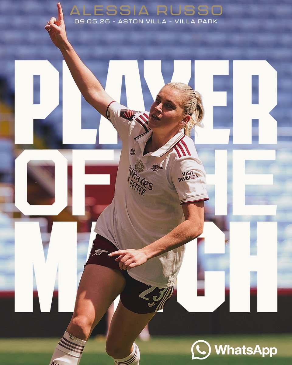 ArsenalWFC's tweet photo. Adding to her collection ✌️

Alessia Russo picks up yesterday’s Player of the Match award! 🌟

🤝 @WhatsApp https://t.co/GmQLP5CeYE