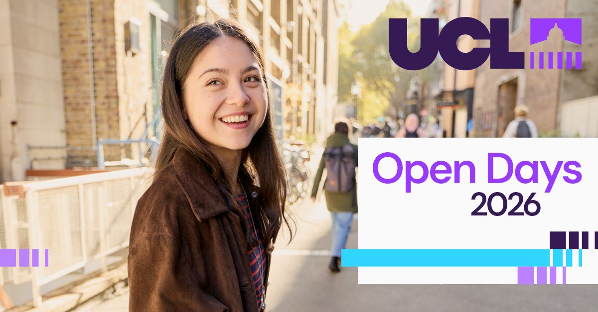 ArtsHumsUCL's tweet photo. If you're thinking about joining us at UCL Arts and Humanities, join the upcoming in-person UCL Open Days 🏛️ 

Explore 400+ undergraduate programmes, join taster sessions, tour our Bloomsbury campus and accommodation, and chat with students and staff! 

https://t.co/Y4gYUrQiru https://t.co/8ZYdNd2Q9J