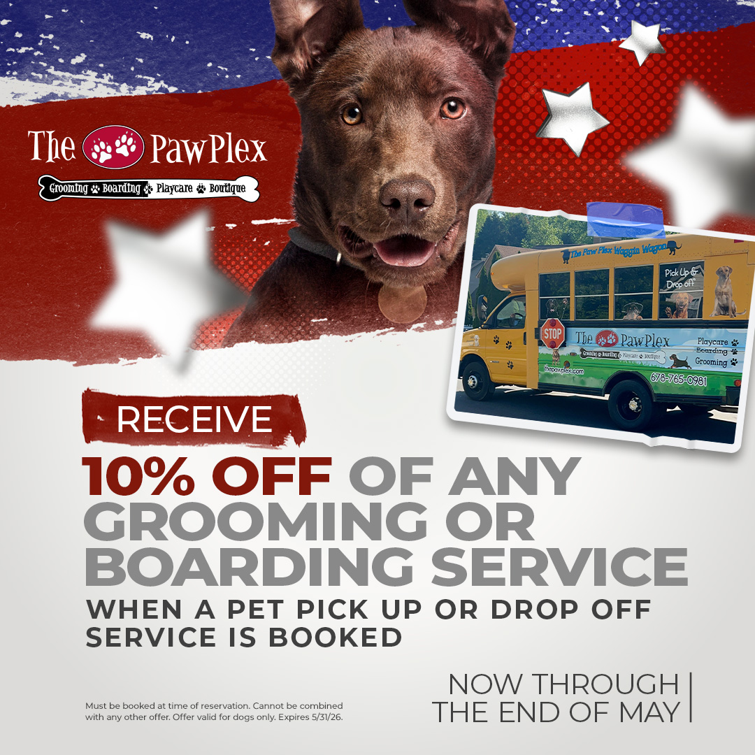 Receive 10% off of any grooming or boarding service when a pet pick up or drop off service is booked!

#thepawplex #WagginWagon