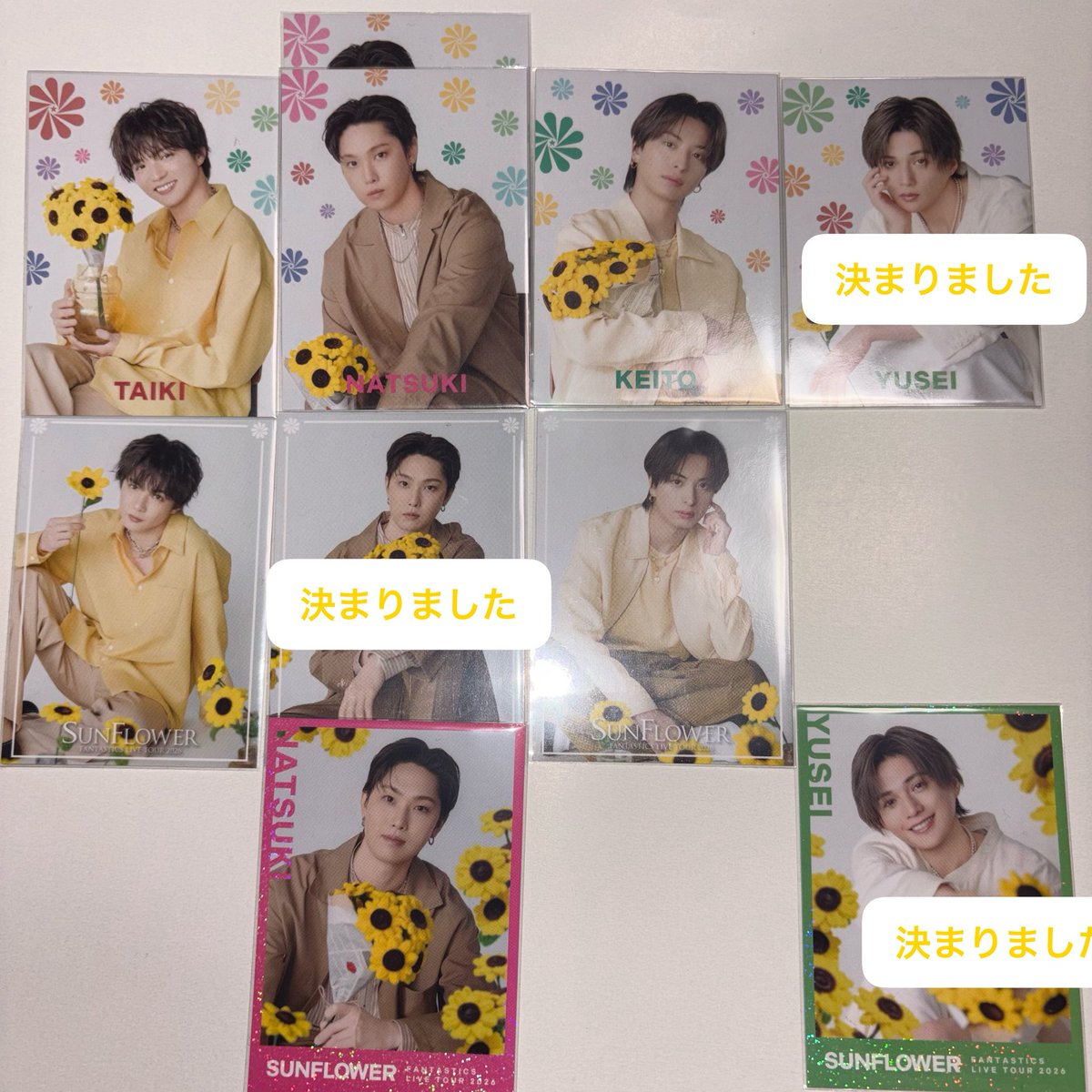 mr_extribe's tweet photo. SUNFLOWER FANTASTICS
アクスタ フォトカ

【求】アクスタ▶︎澤本夏輝 激求
        フォトカ▶︎澤本夏輝
                          瀬口黎弥(シクレ優先)

【譲】佐藤大樹 堀夏喜 木村慧人

有明、代々木にて現地交換希望お願いします。
この他も検討しますのでお気軽にお声掛けください。 https://t.co/DDz7UPJs3J