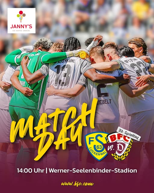 BFCDynamo's tweet photo. Um 14 Uhr gastiert unsere Mannschaft beim FSV 63 Luckenwalde. Tickets für die Partie im Werner-Seelenbinder-Stadion gibt es an der Tageskasse. #BFCDynamo #FSV63BFC https://t.co/D5U7OOySHP