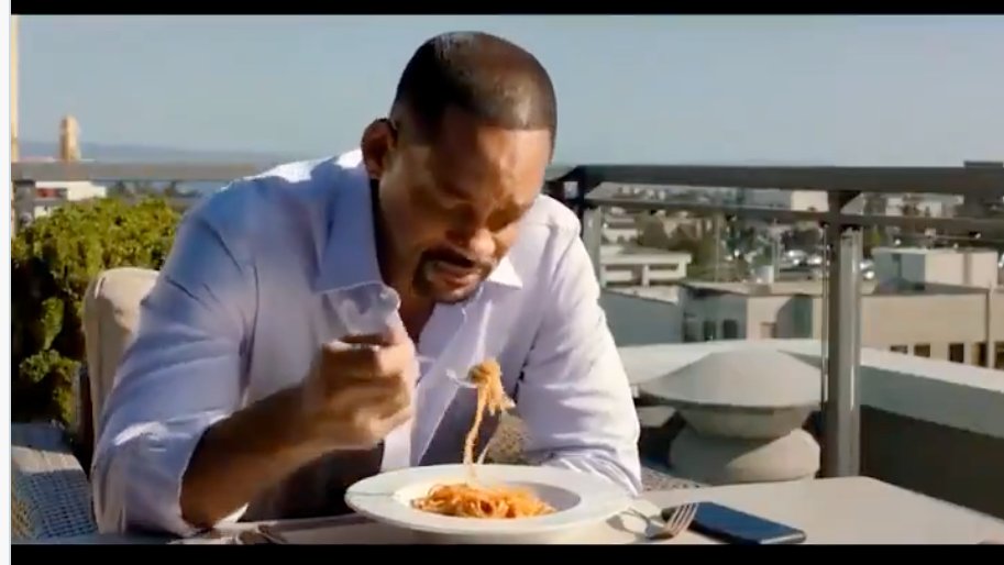DScwarz's tweet photo. @MarioNawfal Why does Will Smith need two forks? And why does the fork looks so weird? https://t.co/eYviZtZHyU