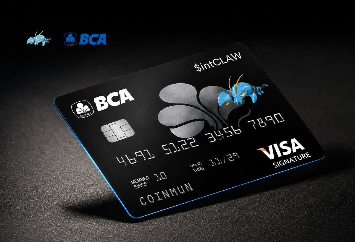 coinmun's tweet photo. Big News For Meme SZN

From meme to real-world utility. 💳🦞

Picture a world where $intCLAW can be used for everyday payments — travel, hotels, online shopping, food, and more.

The vision starts here.

Presenting the $intCLAW Card concept — a step toward bringing crypto into real-life spending.

Because the future of crypto isn't just holding.
It's actually using it.

https://t.co/1PQsRAszpE