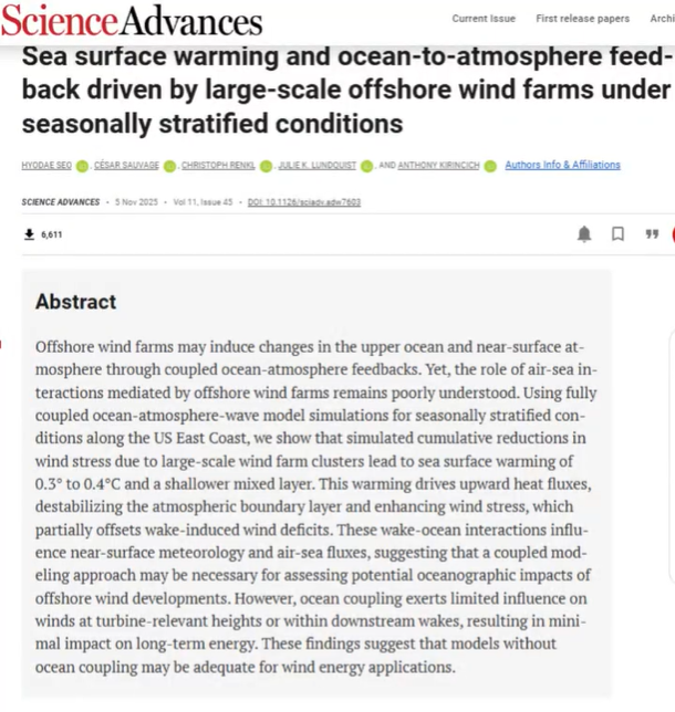 Uno studio recente su Science Advances mette in evidenza che il risultato è un riscaldamento della superficie del mare con picchi che raggiungono 1°C.

Queste acque calde poi riscaldano l'aria sovrastante, creando un flusso di calore verso l'alto aggiuntivo e uno strato limite