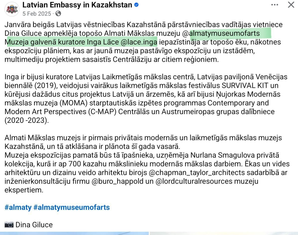 jautaa_veel's tweet photo. Latvijas dalības Venēcijas biennālē organizatore Inga Lāce darbojusies hibrīdkara migrantu atbalsta pasākumos, viņas pamatdarbības vieta šobrīd ir  krievijas satelītvalstī Kazahstānā. Kas tieši NA deputātiem nav skaidrs par šādām personām un viņu organizētiem pasākumiem, @EdvardsRatnieks @AnsisPupols  @liana_langa @LapinsGirts @spunde @Laurisrenpreis1 @EinarsCilinskis ?