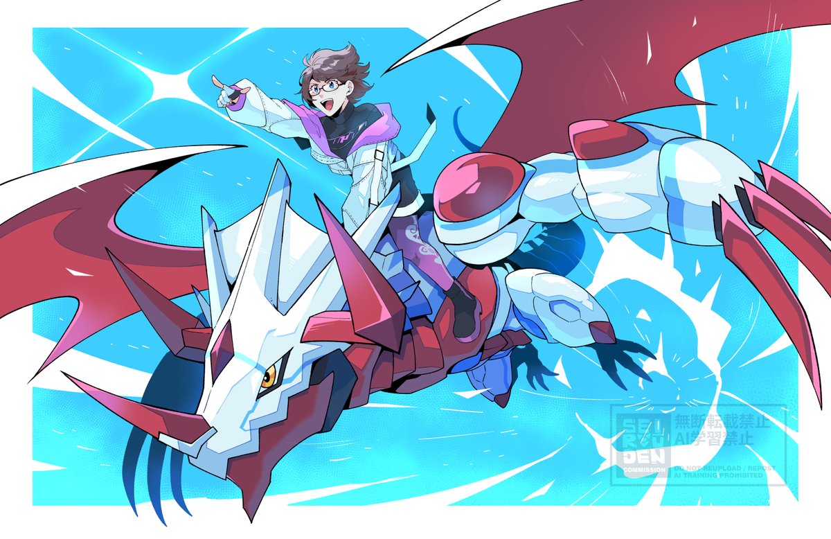 seiryuuden's tweet photo. Digimon themed cmsn for EbonB 🚀💫 https://t.co/ir0A3nzt6n