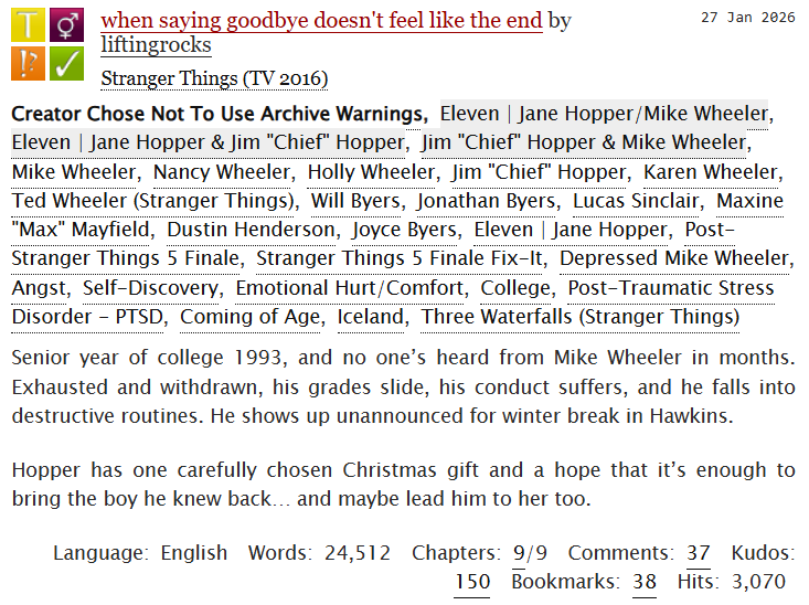 MilevenFics's tweet photo. #MilevenFicRec 

when saying goodbye doesn't feel like the end
by liftingrocks
https://t.co/DCSkrh1TP6

#LongFic #PostS5 #Angst #HurtComfort https://t.co/HCH1NRGmH6