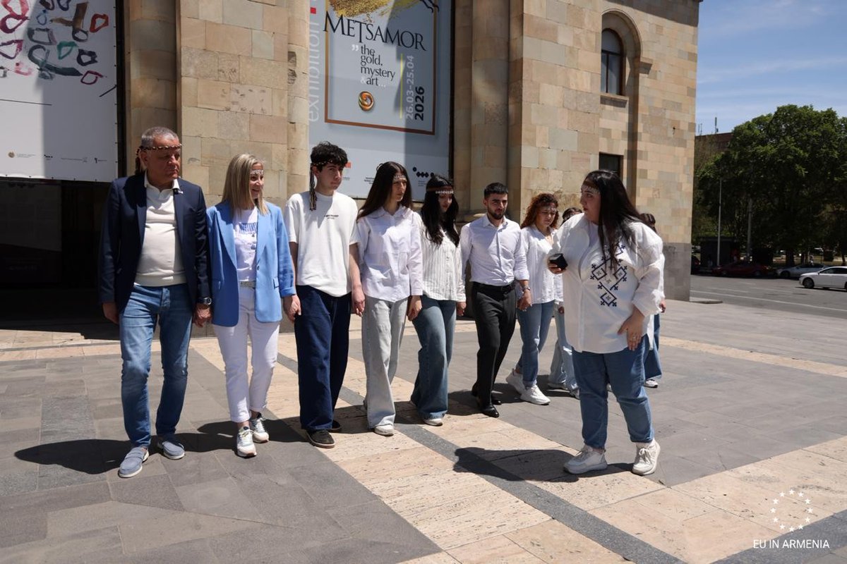 EUAmbArmenia's tweet photo. 🇪🇺🇦🇲Happy #EuropeDay2026!
Discussion with Young European Ambassadors &amp; Yerevan linking with Europe Day events in Brussels!
Wonderful way to continue on commitments taken at 🇦🇲 &amp; 🇪🇺 Summit
#CloserthanEver https://t.co/dNByI1ovRV