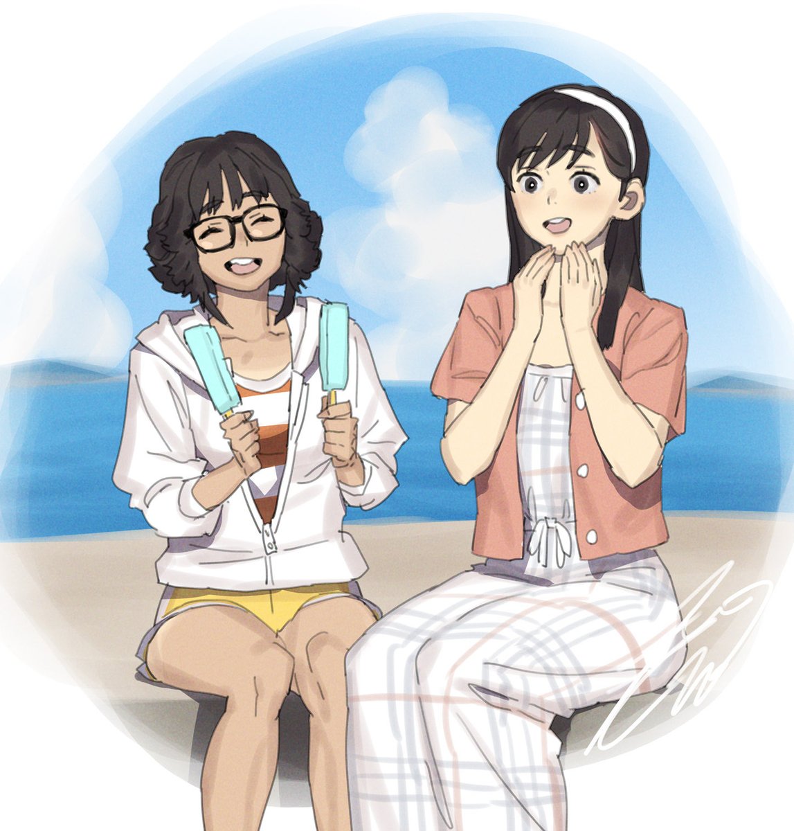 里ちゃんとつかさちゃん落描き！
#パラノマサイト