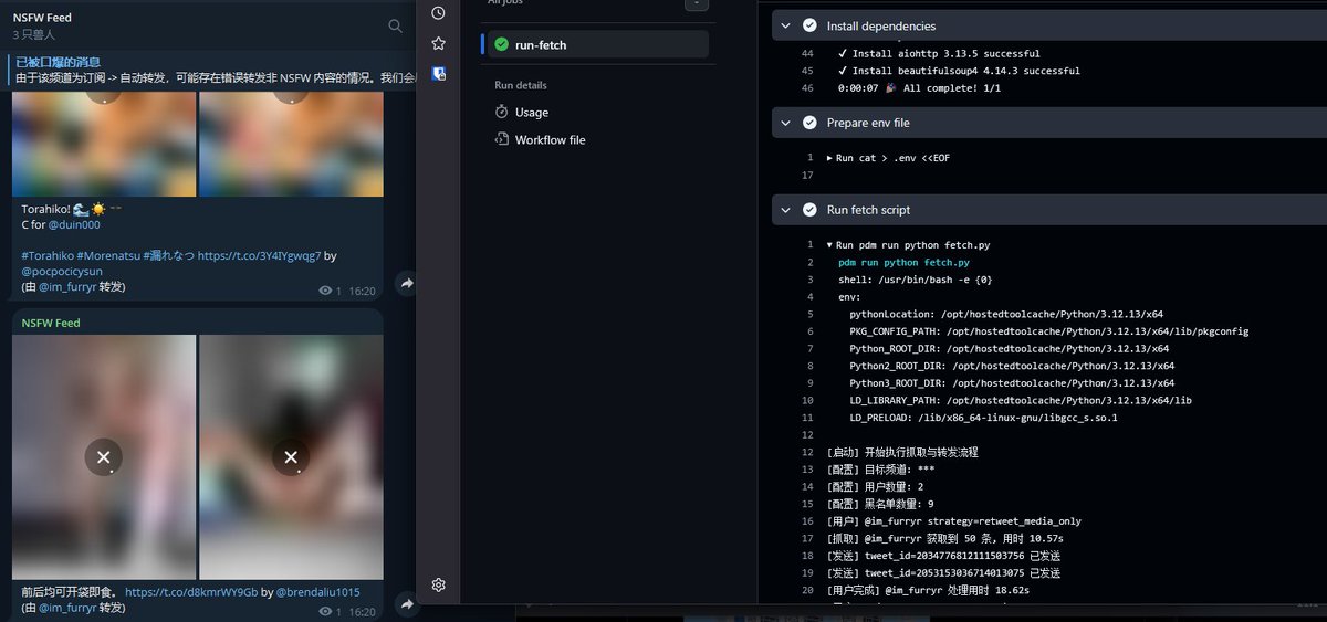 im_furryr's tweet photo. 基于 GitHub Actions 的色图自动聚合，完成了！
频道是开放的，大家都可以来订阅，随时欢迎~
如果你经常转色图/发色图也可以利用频道私信 / Pull Request / 直接找我来投稿自己的账号！ https://t.co/XIBaXapeLm