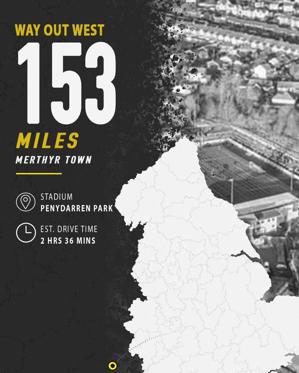 HarbTownFC's tweet photo. WAY OUT WEST ๐ค
153 Miles into Wales to visit Penydarren Park for our most Westerly Away Day..
โช๏ธ | @MerthyrTownFC
#BackTheBees | #Harborough | #UpTheBees
@hfmnews | @HarbTownFC_ES | @HarbMail