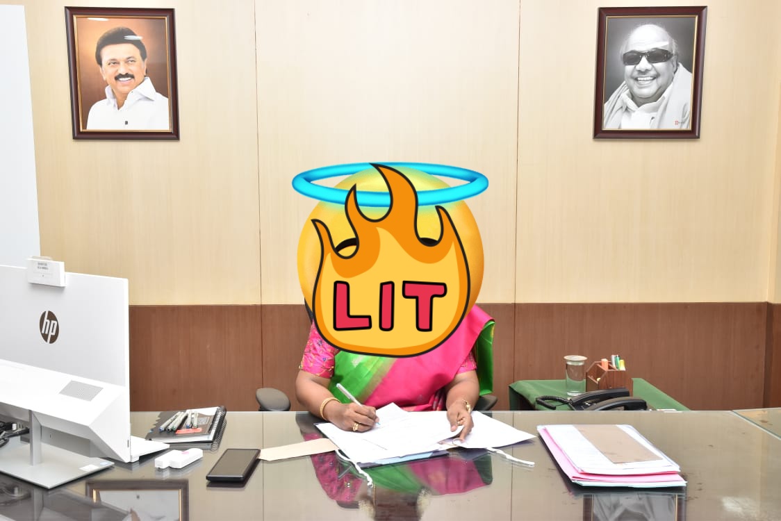 NammaChennai_'s tweet photo. Please, no photos in government offices.

Public institutions should remain neutral, professional, and free from political branding. https://t.co/Awc91KiQV6