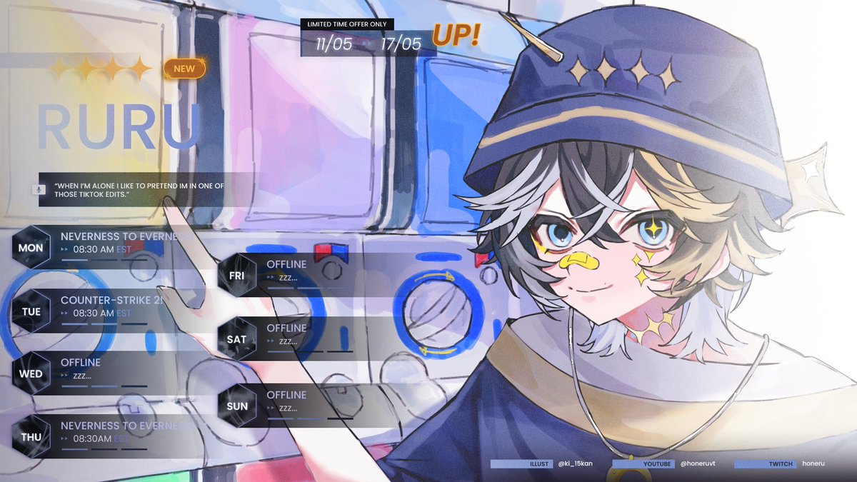 HoneruVT's tweet photo. SCHEDULE FOR 11/05 - 17/05 🌟

NEW SCHEDULE!!

ive been addicted to NTE so yeah.... (also you like the new art!?) 

#Vtubers #ENVtuber https://t.co/OAQpU4Ikxm