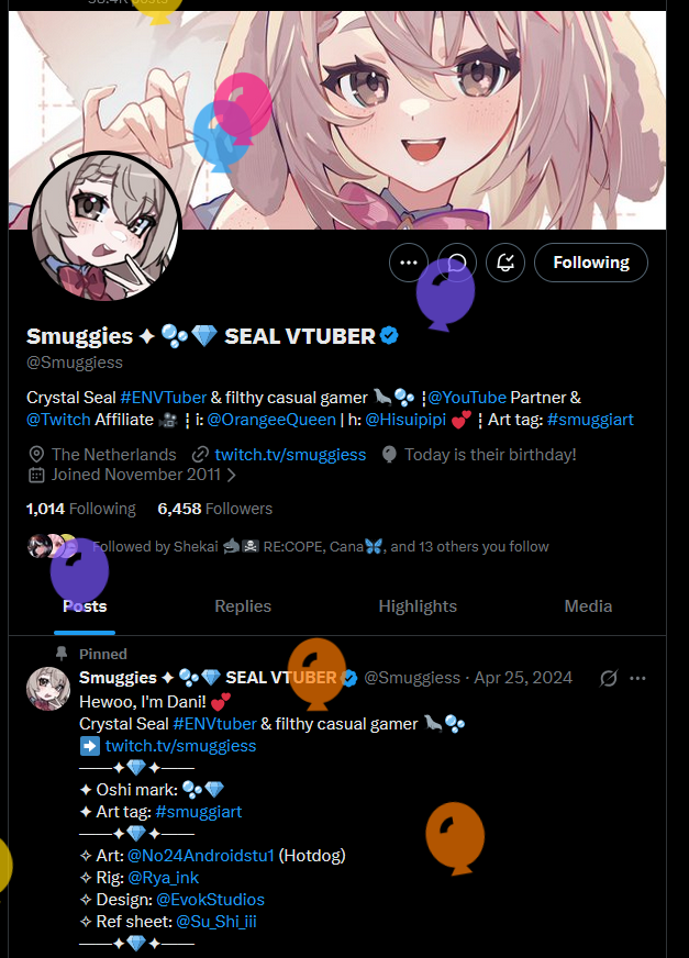 Voidecai's tweet photo. @Smuggiess Happy birthday, have balloons https://t.co/CdvjWAdbBu