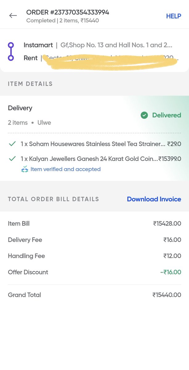 Amjforchange's tweet photo. @SwiggyCares @Swiggy 
There should be silver coin alongwith my order of gold coin as per the banner but i havent got any https://t.co/viocvT2KJu