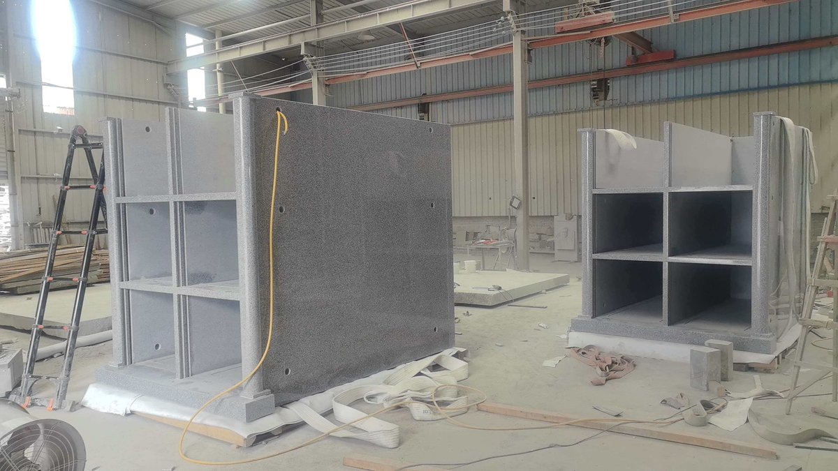 stonesupplyplus's tweet photo. Further progress of 6-crypt mausoleum, accuracy and security are the overall key during production and assembly. #granitememorial #mausoleum #prostone https://t.co/SyDoVWJ9id