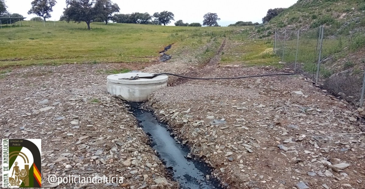policiandalucia's tweet photo. 🚨 Detectado vertido incontrolado procedente de una orujera en #LaCarolina, #Jaén
El mismo discurre más de 400 m, con riesgo de contaminación de aguas subterráneas. Se toman muestras pese a la falta de colaboración del responsable

📌 Empresa ya denunciada por hechos similares https://t.co/7cEovswJxu