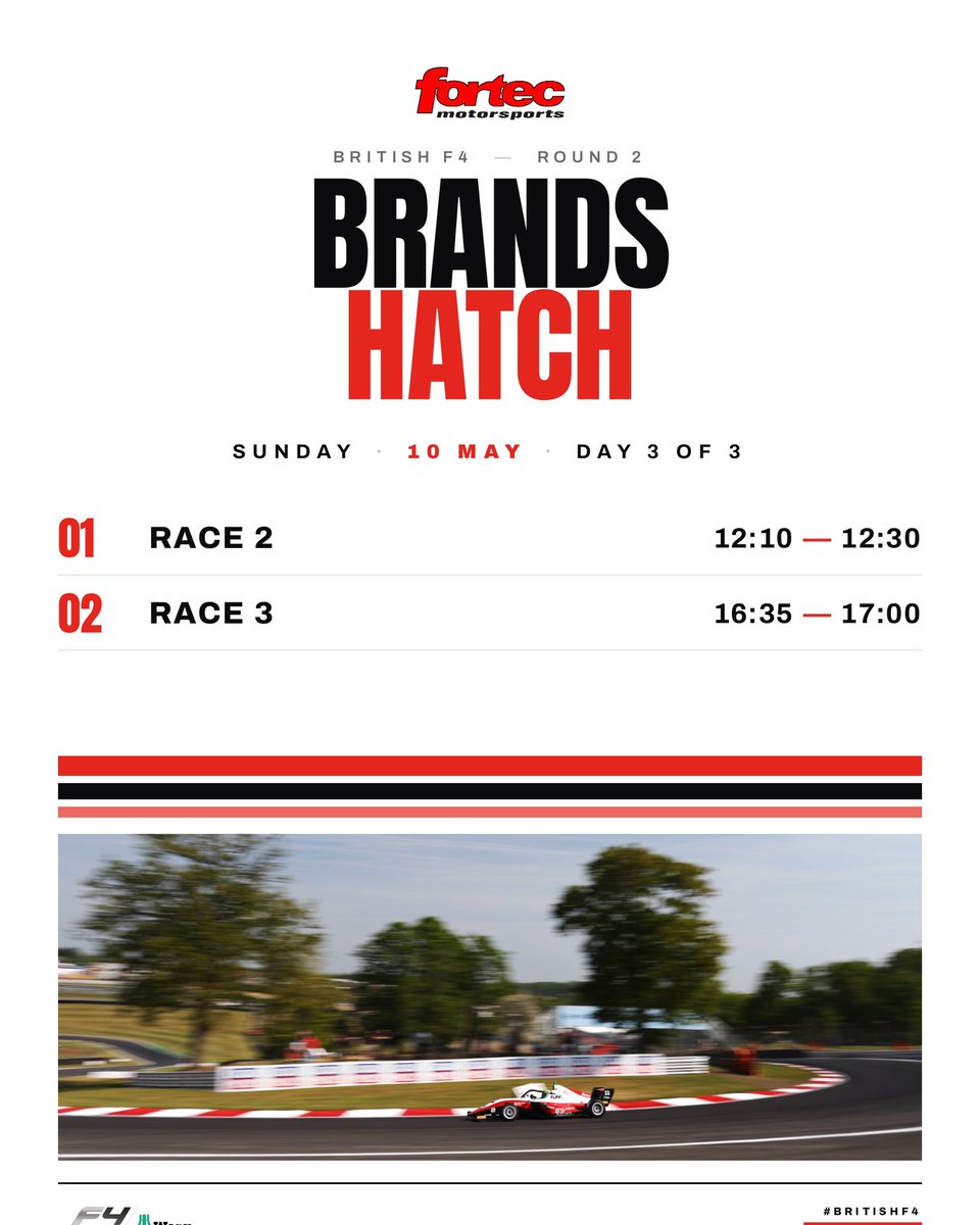 FortecM's tweet photo. Our Sunday timetable from Brands 👇🏁 https://t.co/w61CxBSgns