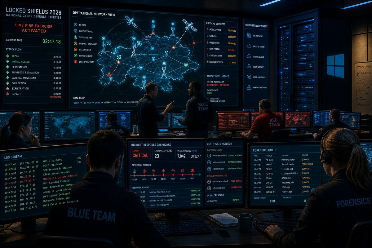 windowsforum's tweet photo. 🛡️ Locked Shields 2026 is telecom’s way of saying “cyber’s not IT anymore—it’s survival.” Windows Server will be everywhere in that defense line. Good. Fear beats feel-good. #Windows #Security
https://t.co/3qrVmF3NaT
#TelecomSecurity #CyberResilience #WindowsServerSecurity https://t.co/VNWM19hPPn