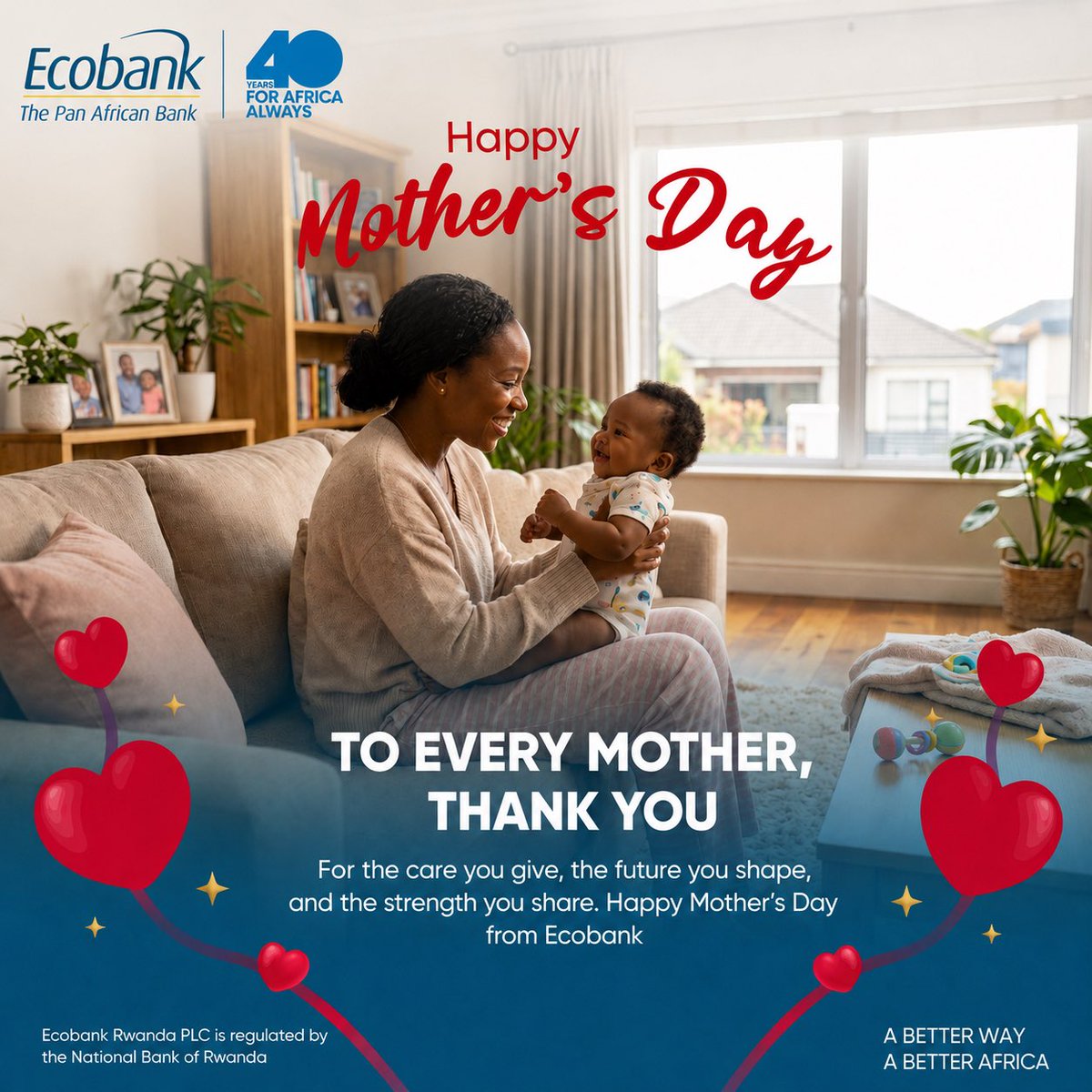 EcobankRW's tweet photo. Happy Mother’s Day from all of us at Ecobank Rwanda.

#AbetterWay https://t.co/MQ96THAyGY