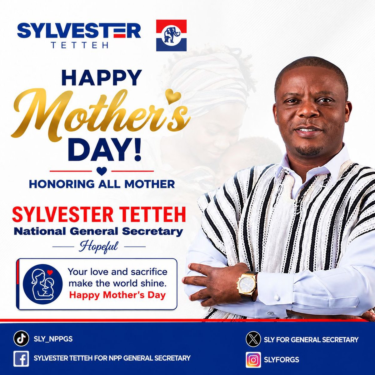 SlyForGS's tweet photo. Today we celebrate the women who nurture, inspire, and hold families together. Happy Mother’s Day.

#OneNPP #SlyForGS #NPPGENERALSECRETARY #leadershipwithpurpos #OneNPP #StrongStructures https://t.co/qXmN3u9S64
