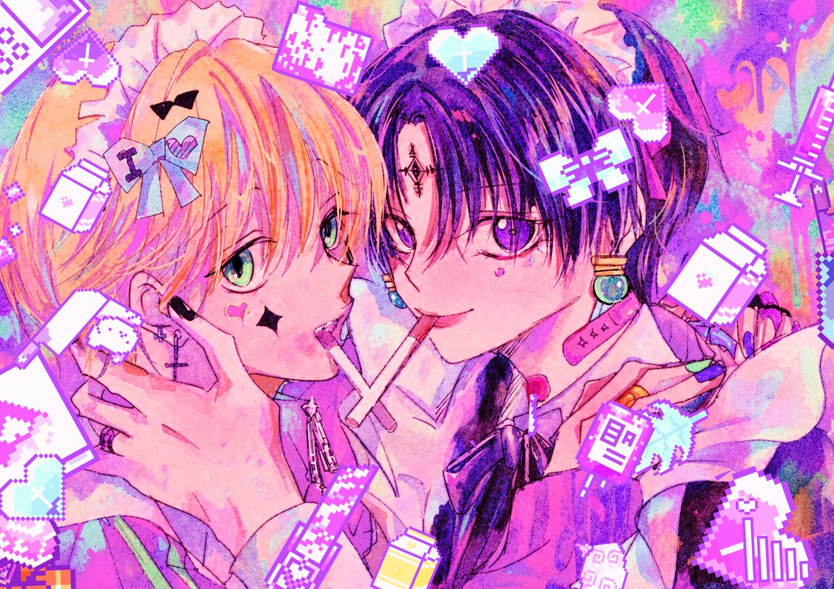 4949pinnku's tweet photo. ゆめかわメイドちゃん💜💚（♂♂） https://t.co/6x0CVJoxji