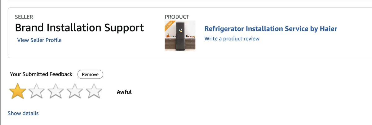 makeURbot's tweet photo. @IndiaHaier @IndiaHaier  -- my feedback. Thanks for such shitty buying experience. https://t.co/G62l4VeRFL